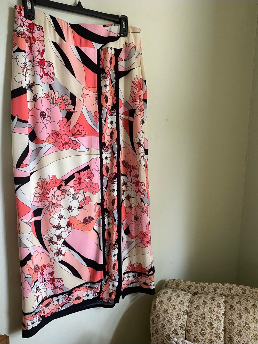 Boston Proper Floral Maxi Skirt in Vibrant Tropical Pinks NWT